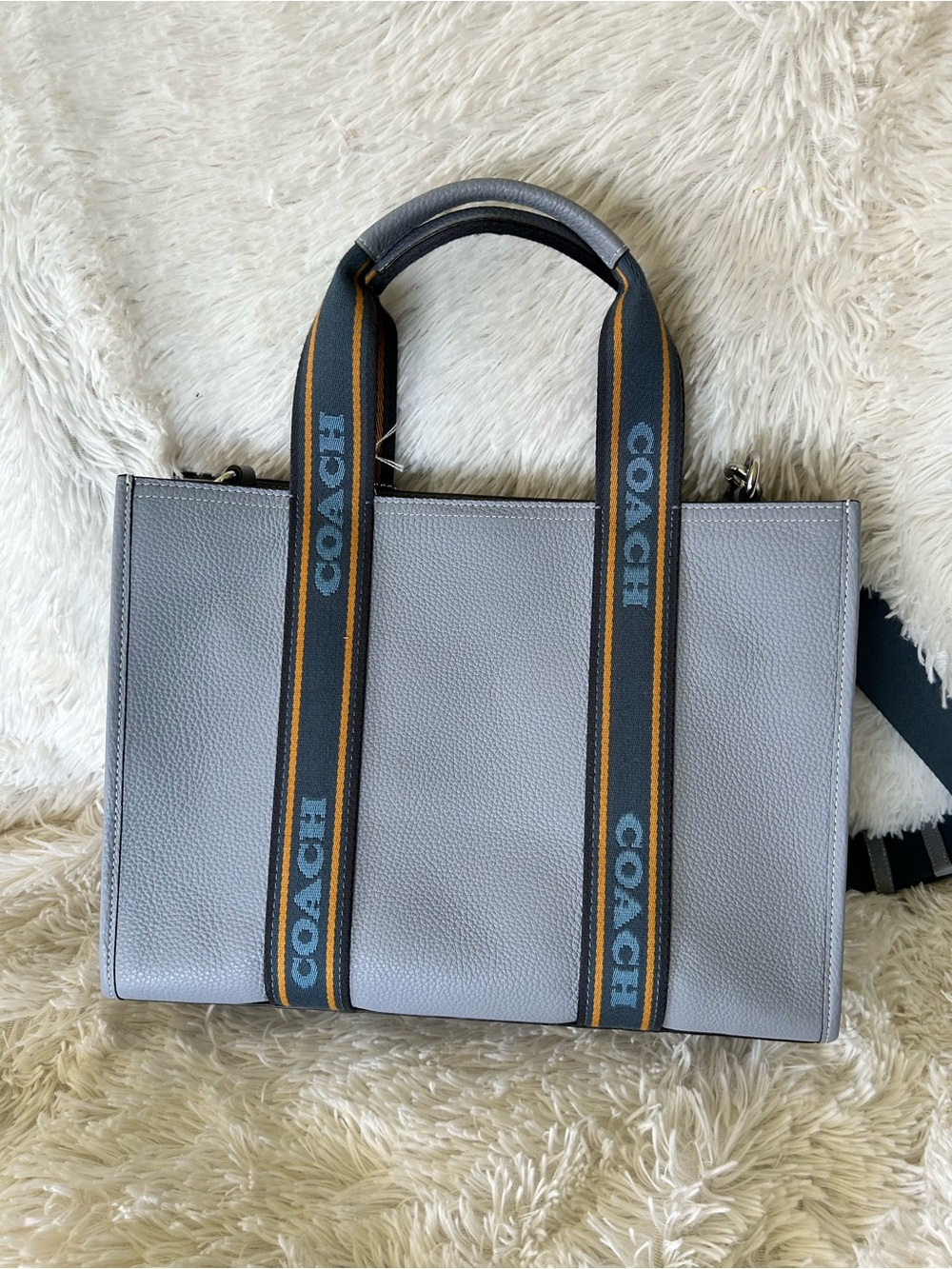 Coach Smith Tote Pebbled Leather Satchel with Branded Straps - Picture 3 of 9